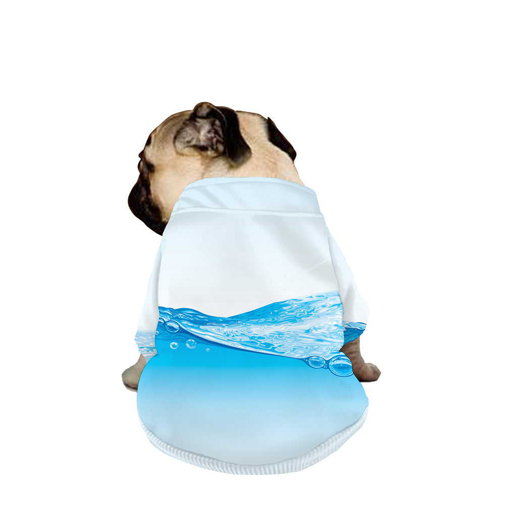 Water Wave Print Dog Zip Up Jacket