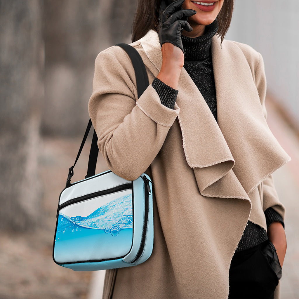Water Wave Print Double Strap Bible Bag