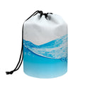 Water Wave Print Drawstring Makeup Bag