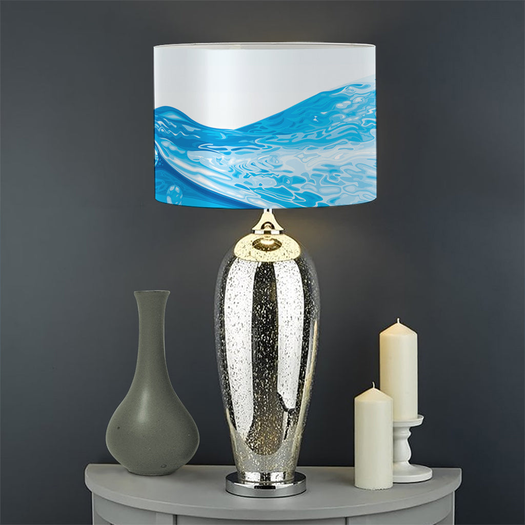Water Wave Print Drum Lamp Shade