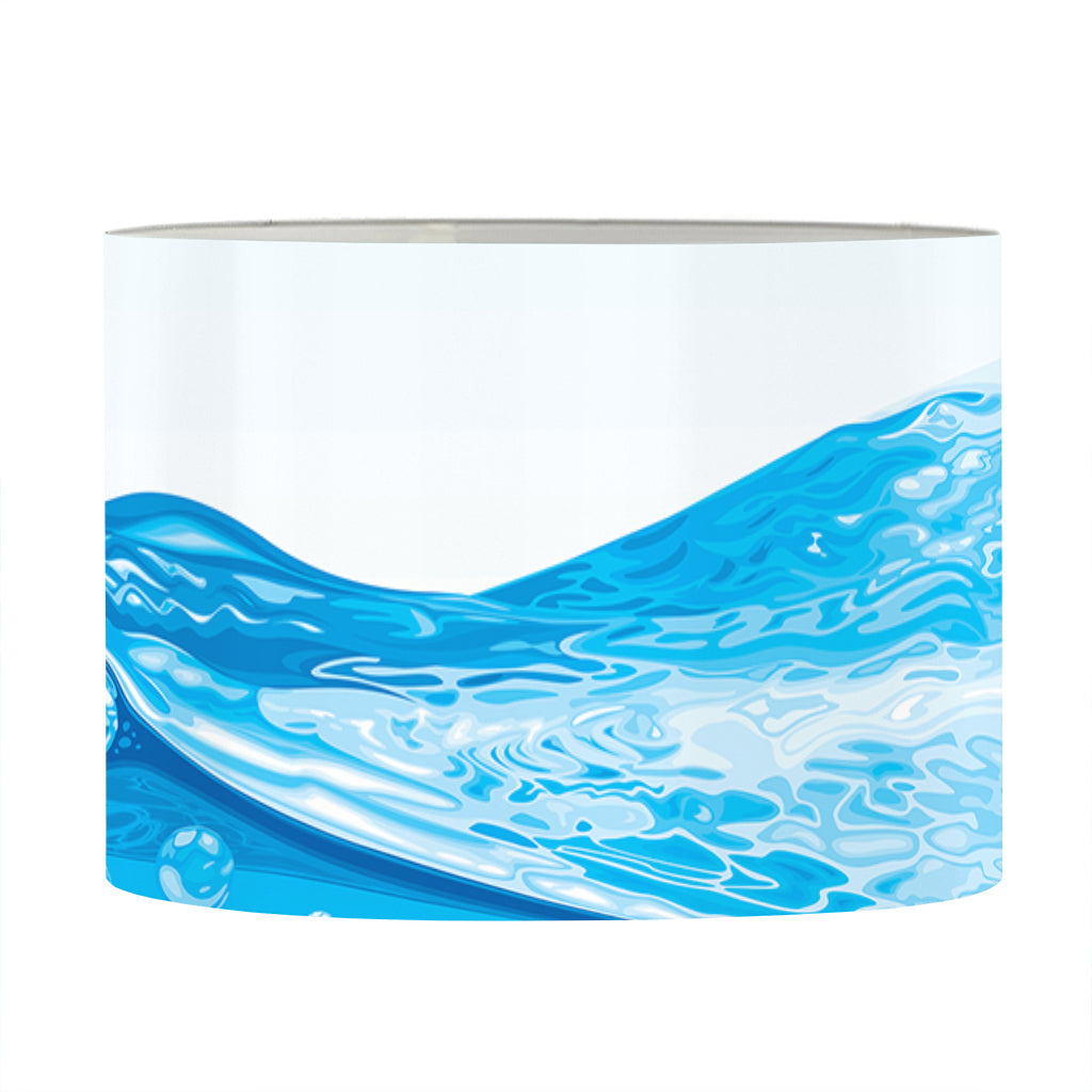 Water Wave Print Drum Lamp Shade