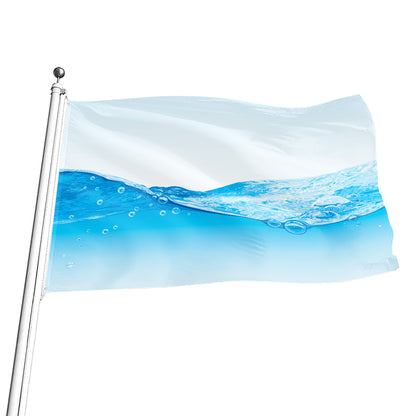 Water Wave Print Flag