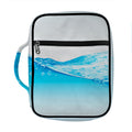 Water Wave Print Front Pocket Bible Bag