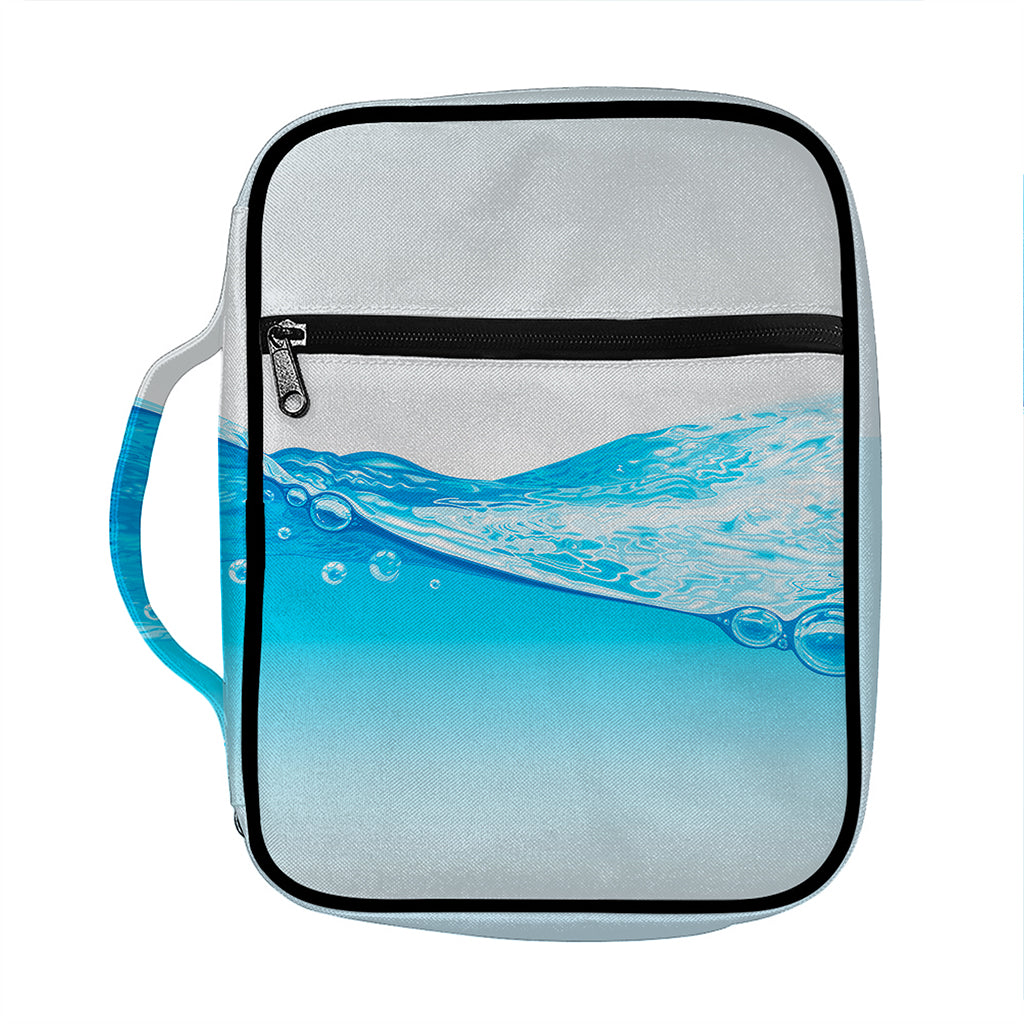 Water Wave Print Front Pocket Bible Bag