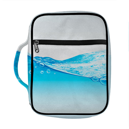 Water Wave Print Front Pocket Bible Bag