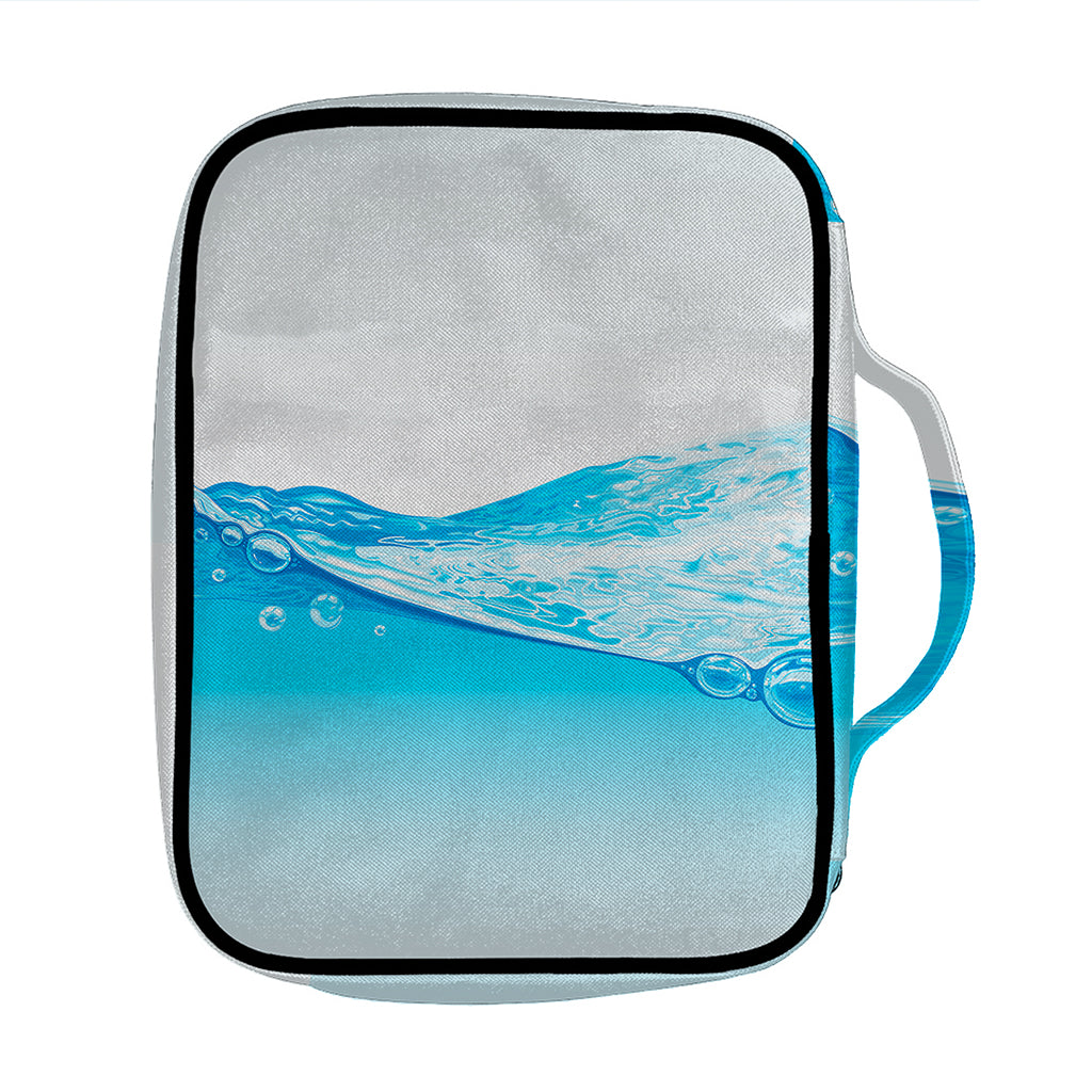 Water Wave Print Front Pocket Bible Bag
