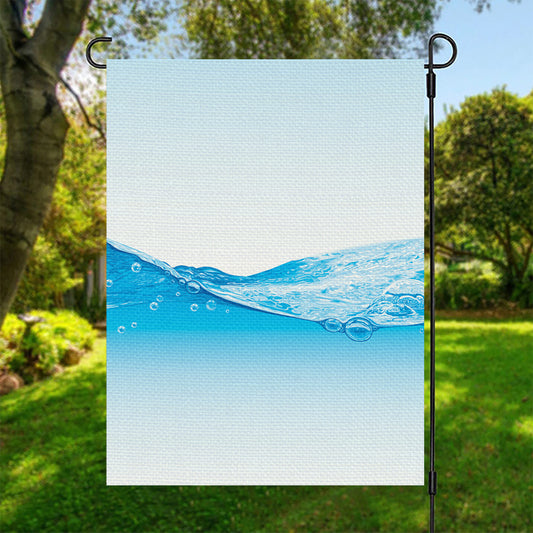 Water Wave Print Garden Flag