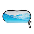 Water Wave Print Glasses Case