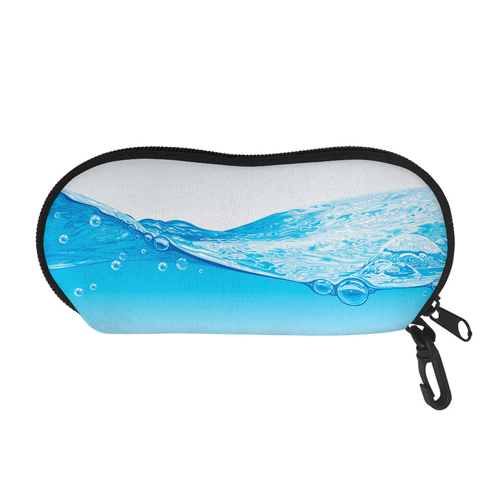 Water Wave Print Glasses Case
