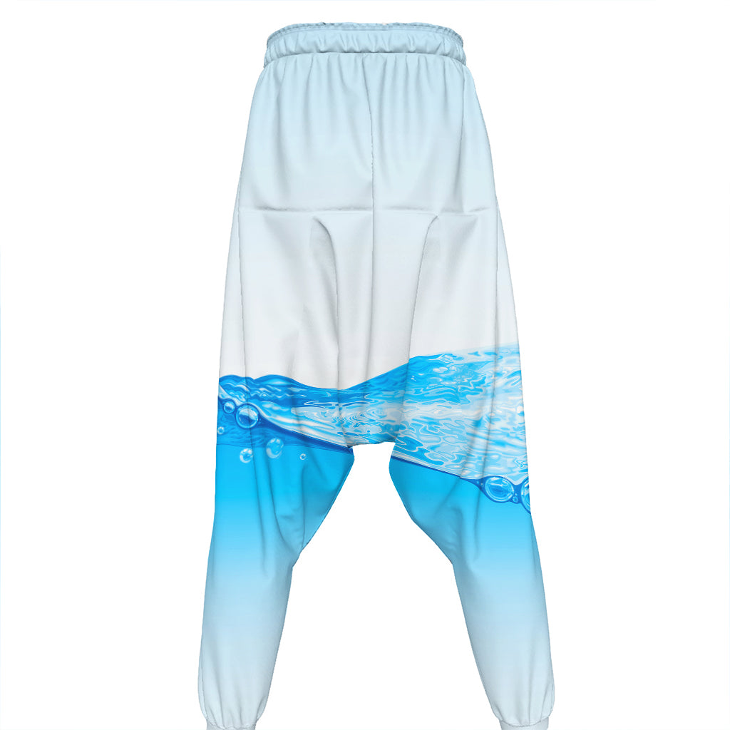 Water Wave Print Hammer Pants