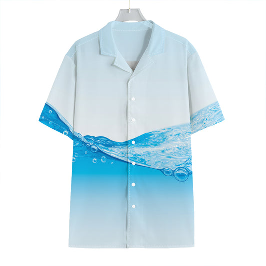 Water Wave Print Hawaiian Shirt