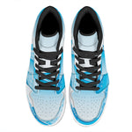 Water Wave Print High Top Leather Sneakers