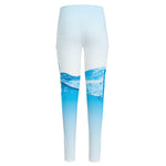 Water Wave Print High-Waisted Pocket Leggings