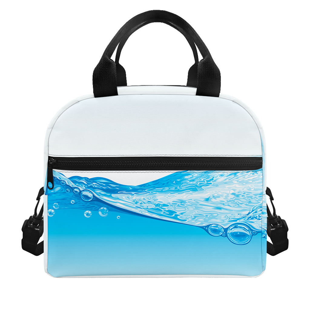Water Wave Print Insulated Lunch Bag