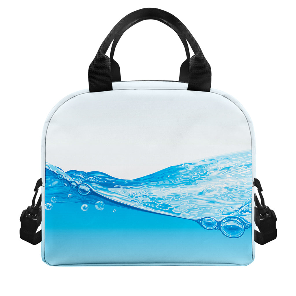 Water Wave Print Insulated Lunch Bag