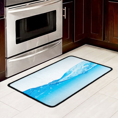 Water Wave Print Kitchen Mat