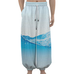 Water Wave Print Lantern Pants