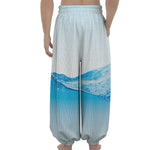 Water Wave Print Lantern Pants