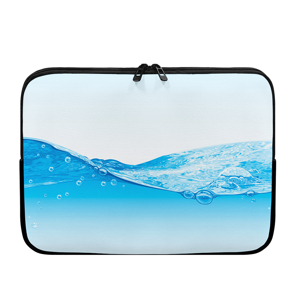 Water Wave Print Laptop Sleeve