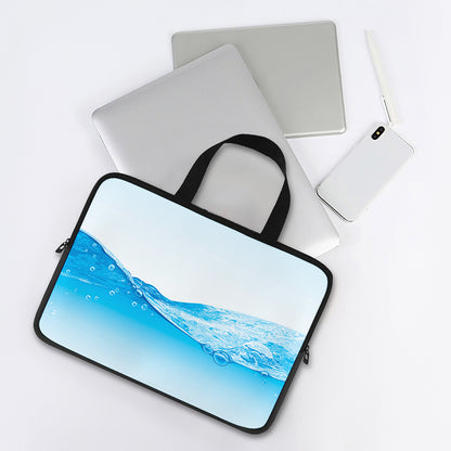 Water Wave Print Laptop Sleeve With Handle