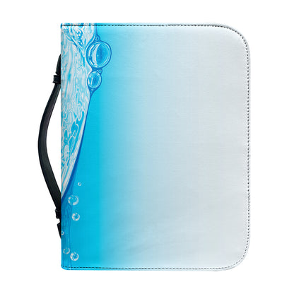 Water Wave Print Leather Bible Cover
