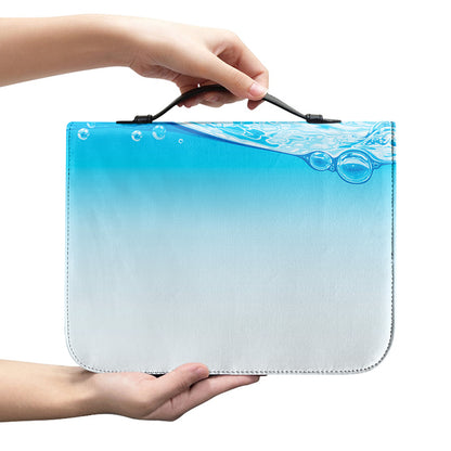 Water Wave Print Leather Bible Cover