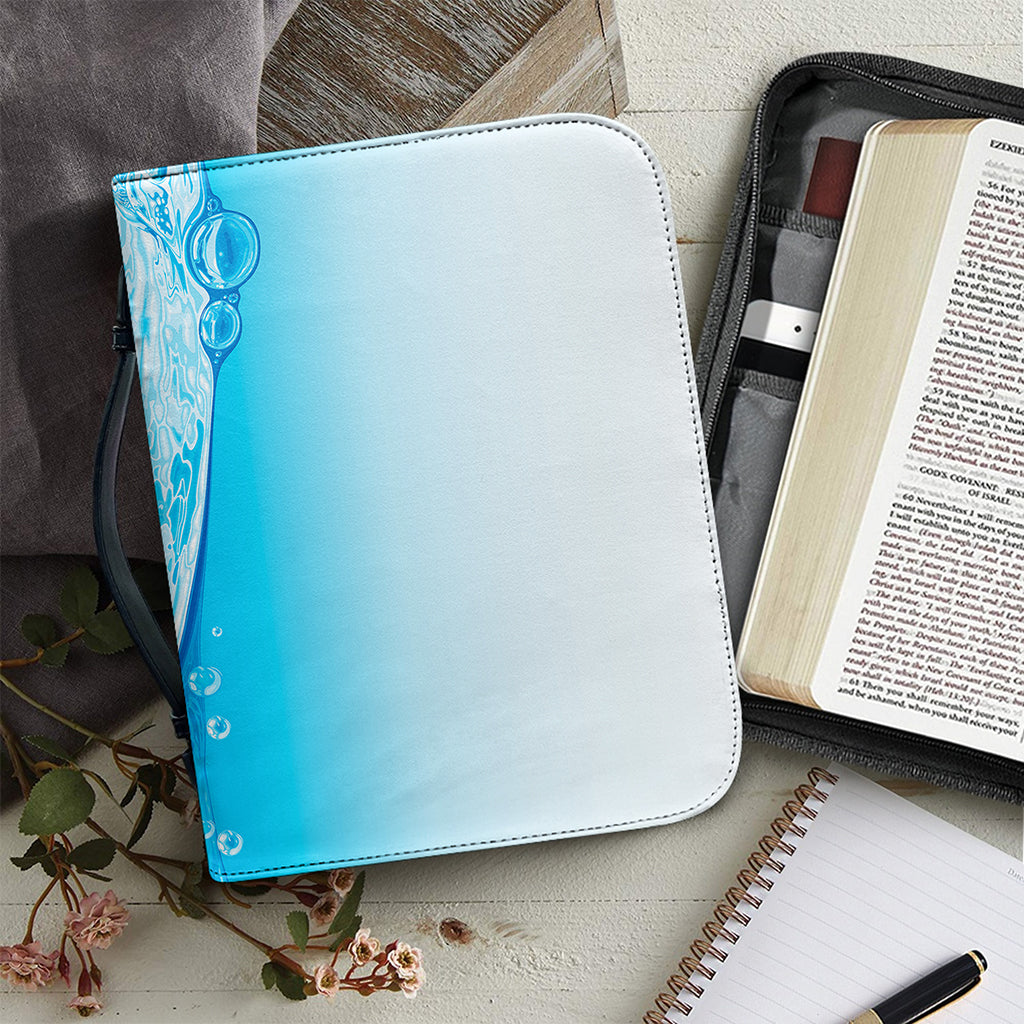 Water Wave Print Leather Bible Cover