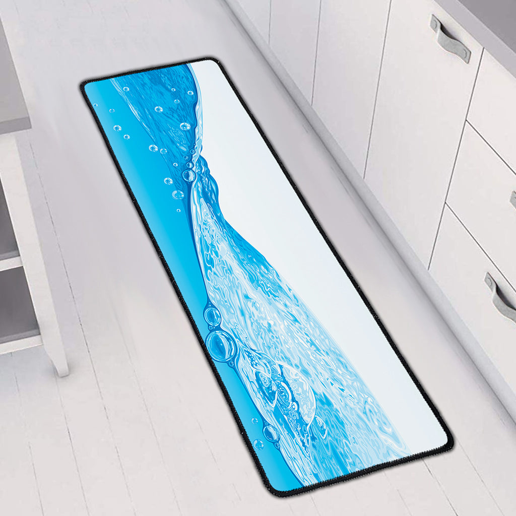 Water Wave Print Long Kitchen Mat