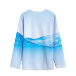 Water Wave Print Long Sleeve Short Coat