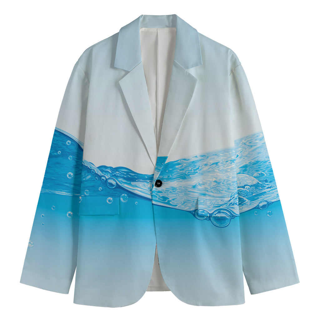 Water Wave Print Men's Blazer