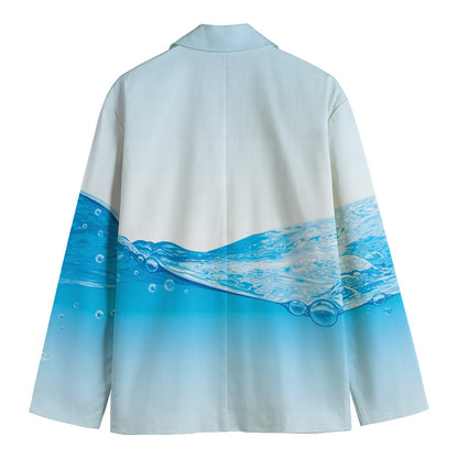 Water Wave Print Men's Blazer