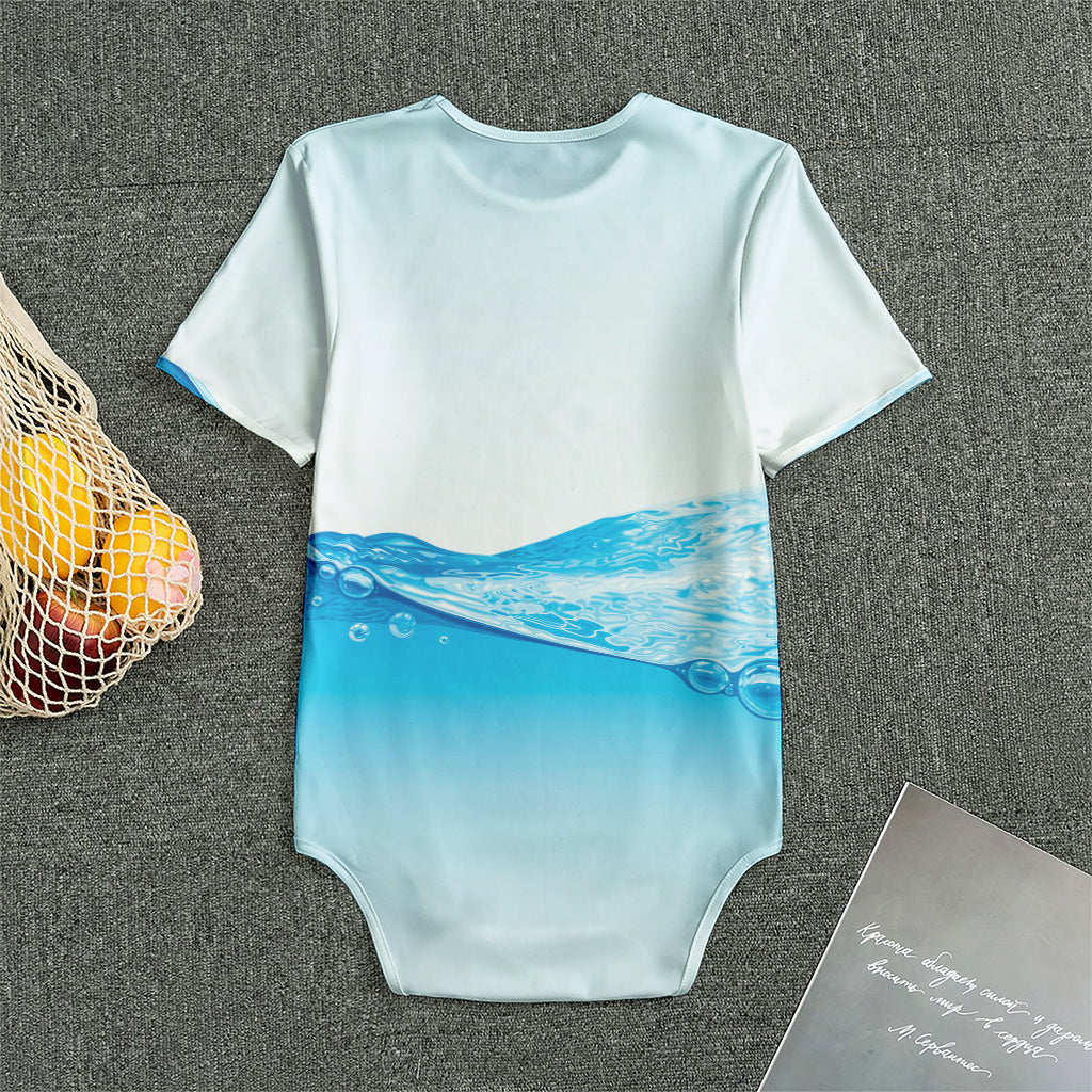 Water Wave Print Men's Bodysuit