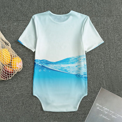 Water Wave Print Men's Bodysuit