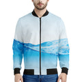 Water Wave Print Men's Bomber Jacket