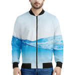 Water Wave Print Men's Bomber Jacket