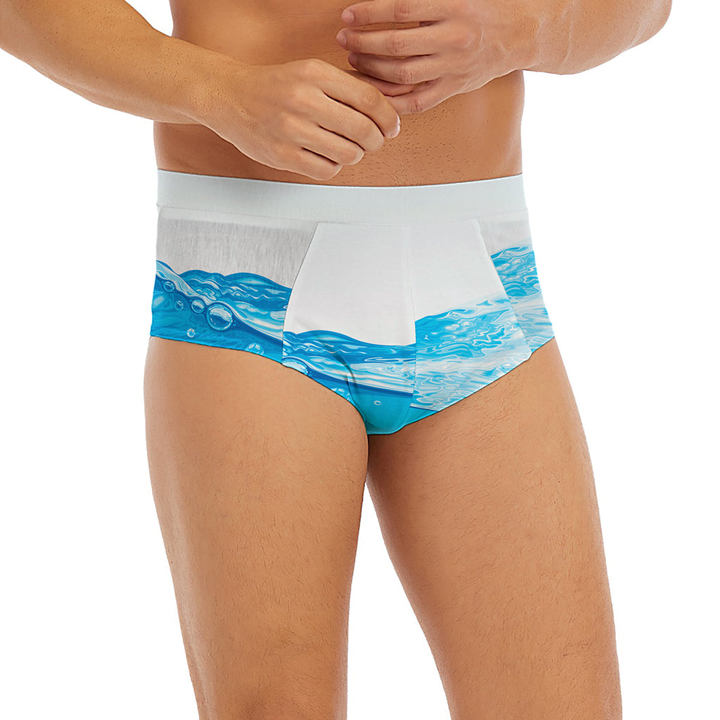 Water Wave Print Men's Briefs