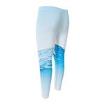 Water Wave Print Men's Compression Pants