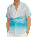 Water Wave Print Men's Deep V-Neck Shirt