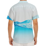 Water Wave Print Men's Deep V-Neck Shirt