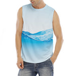 Water Wave Print Men's Fitness Tank Top