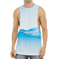 Water Wave Print Men's Muscle Tank Top