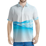 Water Wave Print Men's Polo Shirt