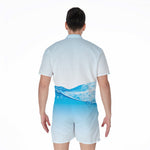 Water Wave Print Men's Rompers
