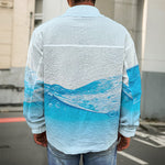 Water Wave Print Men's Shirt Jacket