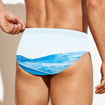 Water Wave Print Men's Swim Briefs