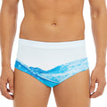 Water Wave Print Men's Triangle Swim Briefs