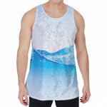 Water Wave Print Men's Velvet Tank Top