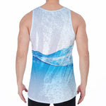 Water Wave Print Men's Velvet Tank Top