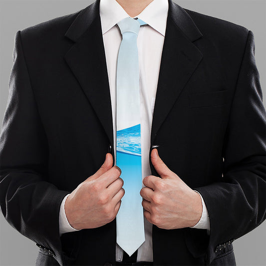 Water Wave Print Necktie