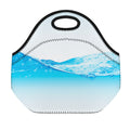 Water Wave Print Neoprene Lunch Bag